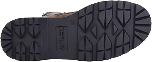 Bottes mi-mollet Replay Doc en cuir huilé de qualité supérieure