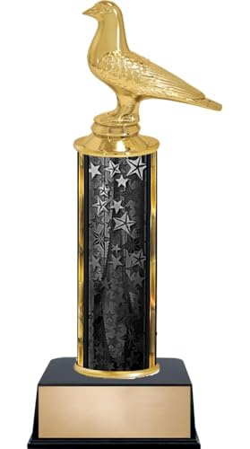Crown Awards Personalized 9.25" Pigeon Bird Black Star Trophy, Customize Now