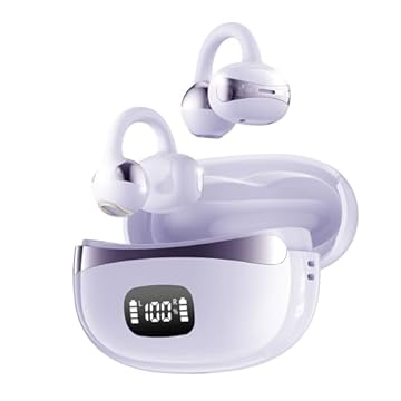 INAVA Fone Ouvido Bluetooth, Especificamente para Usuários de Óculos - Conforto e Segurança para Corrida e Uso Diário, Apenas 4,2g Leve, 65 Horas de Bateria, Bluetooth 6.0 (Roxo)