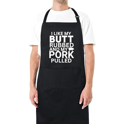 Be Buz I Like My Butt Rubbed and My Pork Pulled Funny Aprons for Women Gift for her Chef Apron Kitchen Apron BBQ Apron Gift Father Day