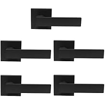 Probrico 5 Pack| Heavy Duty Matte Black Half Dummy Levers, Non-Turning Single Dummy Door Levers, Left or Right Handed Dummy Handles for Closet Cloakroom Pantry