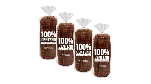 4 pack - PAN 100% CENTENO KETTERER | Pan integral elaborado a base de harina de centeno, sin azúcar añadido, fuente de fibra, bajo en grasas saturadas 500g x 4