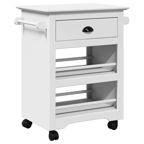Solivagant Carrito de Cocina BODO Blanco 67,5x45x80 cm,Blanco,17.25kg