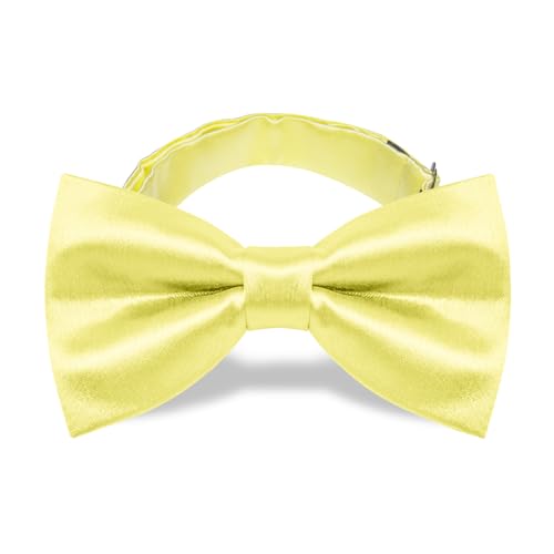Image of YourTies Bow Ties for Men Pretied Bowties Solid Color Satin Bow Tie Formal Business Tuxedo Wedding Party Prom