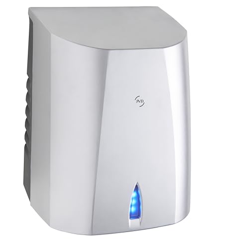 JVD Sèche-Mains Sup'Air Gris métallisé - Séchage en 10-15s - Haute Performance 600 W - sans Contact, Automatique Via Infrarouge - Montage Mural