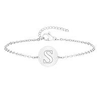 AIMINI 26 Letra Inicial Alfabeto A-Z Pulsera Joyería Regalo Ajustable Para Hija Hijo Hermanas Amigos Madre Colega Amante Cumpleaños Navidad graduación Regalo Regalos de Confirmación para Nniña (S-1)