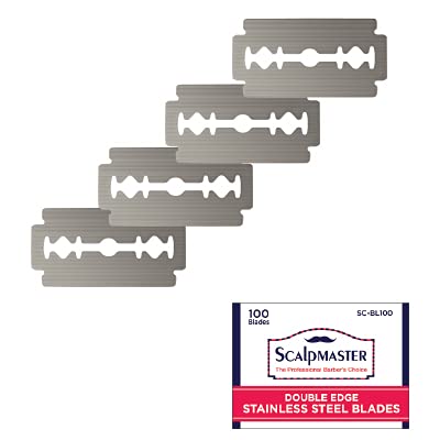 Scalpmaster 100 Ct. Double Edge Stainless Steel Blades