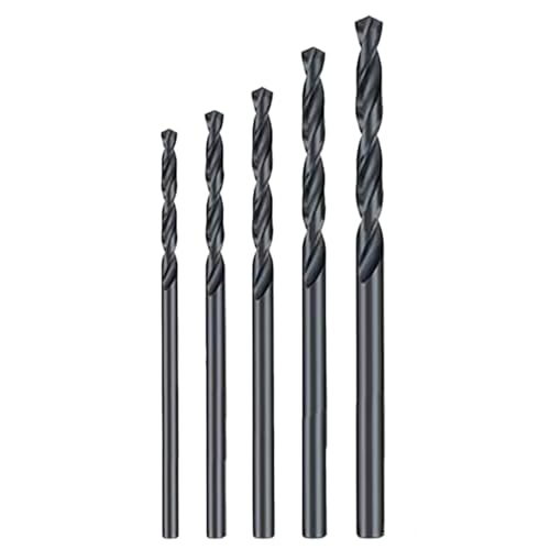 5 Piece High Speed Drill Bit Set Masonry Metal Drill Bits for Wood, Brick, Plastic Drywall Fits Handheld & Cordless Drills Heavy Duty DIY Tool Set-4mm, 5mm, 6mm, 8mm, 10mm Drill