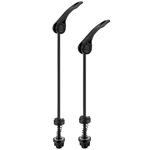 WOLMIK Lot de 1 paire de serrage rapide pour moyeu de roue avant et arrière - Ensemble de serrage rapide pour clip, boulon, levier, axe pour vélo de route et VTT - Noir