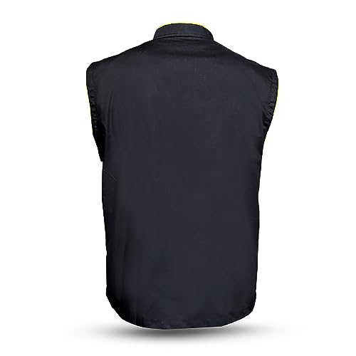Image of Professional Barber New Shirt Jacket Men's Black Sleeveless and Features 2 Pockets for Barber Tools And One Way Zipper