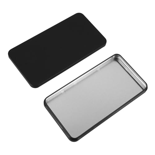 HOMSFOU Caja Metálica Organizadora De Dinero y Billetes, Almacenamiento Oculto Seguro, Color Negro, Tamaño Compacto, Para Viajes y Uso Diario, Caja Fuerte Portátil