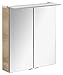 Produktbild FACKELMANN LED Spiegelschrank B.PERFEKT/Badschrank mit Soft-Close-System/Maße (B x H x T): ca. 60 x 69 x 15 cm/hochwertiger Schrank mit Spiegel und Beleuchtung fürs Bad/Korpus: Braun