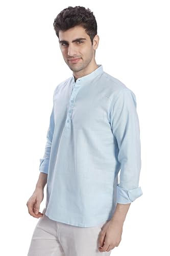 Image of DIVISIVE Men's Slim Fit Full Sleeves Cotton Short Kurta