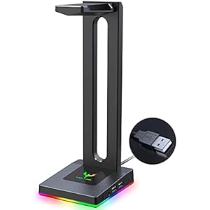 Blade Hawks RGB Kopfhörer Ständer, Stabil kopfhörerständer mit 2 USB-Anschlüsse und 3.5mm AUX für Sennheiser, Sony…