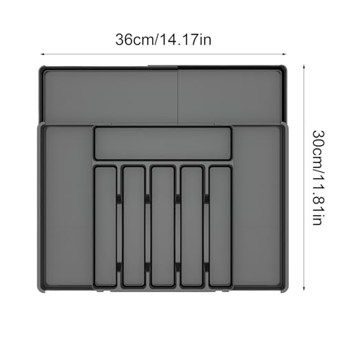 Range-ustensiles extensible et range-couverts pour tiroir de cuisine - 3