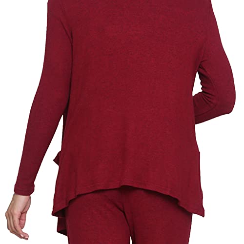 Image of LA CERA Women's Open Front Casual Long Sleeve Knit Classic Sweaters Comfortable Brushed Cascase Cardigan