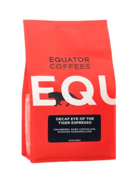 Equator Coffees "Decaf Eye Of The Tiger Espresso" Medium Roasted Whole Bean Coffee - 12 Ounce Bag