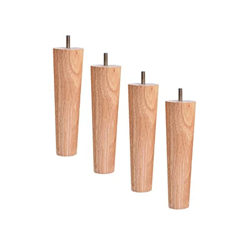 MRVAKDYDI 家具脚、木製家具脚 テーブル脚 ストレートコーン家具脚 ソリッドウッド 円錐形交換用脚 ソファベッド/キャビネット/椅子/カウチフィート用 M6スレッド(10cm)