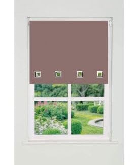 New Edge Blinds Mocha Square Eyelet Edge Roller Blind (165Cm Drop) 120Cm