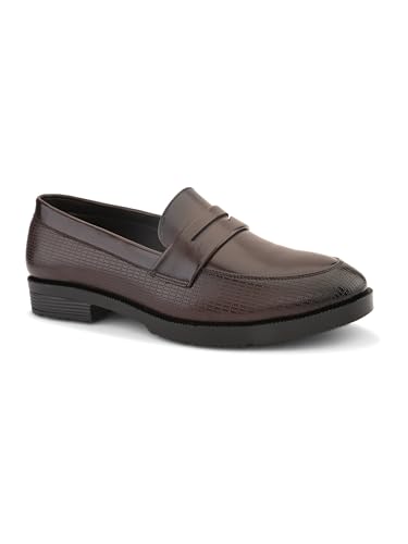 Image of STANPHORD Mens Loafers Men Black Solid Leatherette Formal Slip on Durable Moccasins Penny Loafers Shoes Without Laces