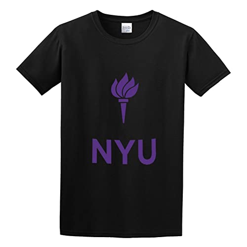 NYU New York University Logo Unisex 100% Cotton Short-Sleeve T-Shirts Black XL