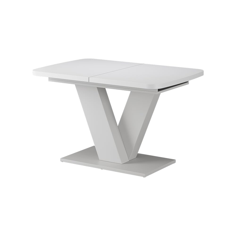 Table de salle à manger Fenaro blanche extensible : la solution pour recevoir dans un petit salon