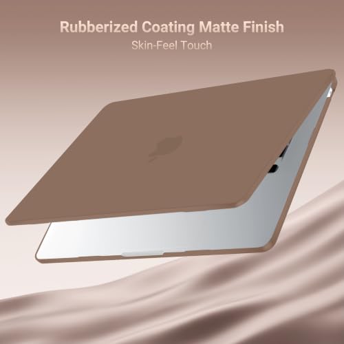 Image of MOSISO Compatible with MacBook Air 15 inch Case M4 M3 M2 2025 2024 2023 Release A3241 A3114 A2941 with Touch ID, Plastic Hard Shell Case&Keyboard Cover&Screen Protector&Storage Bag, Caramel Brown