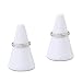 Airmoon Ceramic Ring Holder Tower for Jewelry,Jewelry Ring Holder Cone Shaped Display Stand for Engagement or Wedding Rings (White)
