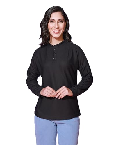 Image of Zilcon Womens Waffle (Cotton) Color Block Fashion Long Sleeve Crew Neck Spring Summer Winter Casual Loose T Shirts Tops