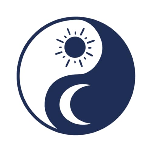 Tattwo.me - Tatuaggio temporaneo per adulti e bambini, 2 settimane, resistente all'acqua - la luna e il sole nello yin e nello yang- Inchiostro vegetale - Certificato cosmetico UE (5X5 - P0213)