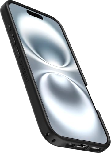 Image of OtterBox iPhone 16 (Only) - Symmetry Series+ Case - Leo Look (Black) - Snaps to MagSafe - Ultra-Sleek - Raised Edges Protect Camera & Screen - Non-Retail Packaging