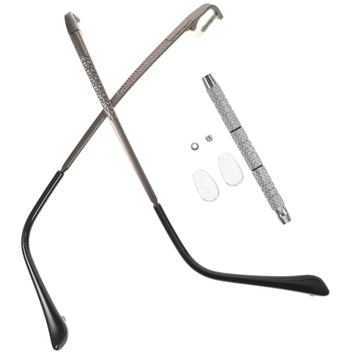 JEWEDECO Kit de Reparación para Gafas 1 Par de Patillas de Repuesto en Color Metálico Pistola y Destornillador, Patas de Compatibles para Uso Personal y Mantenimiento Estilo Aleatorio