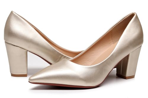 Image of VenusCelia Women's Lewin Pump Chunky Heel Shoe
