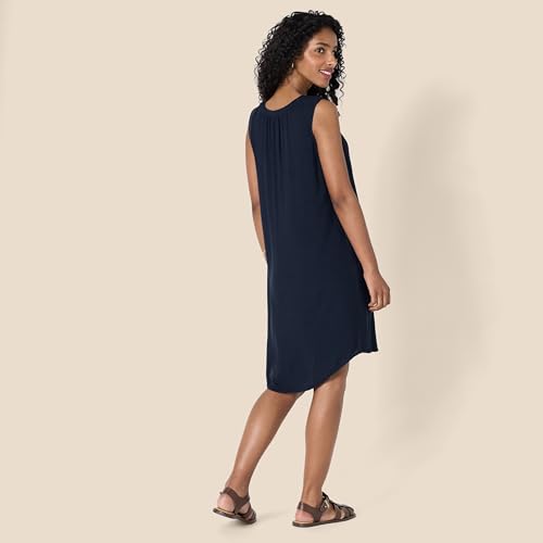 Image of Amazon Essentials Women's Sleeveless Woven A-line V Neck Shift Dress