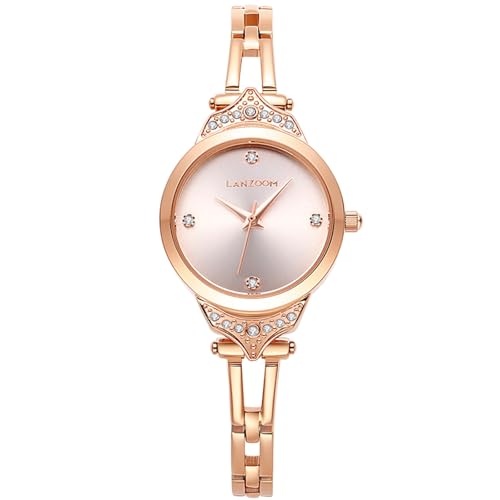 Montre de luxe minimaliste LANZOOM le cadeau idéal en or rose avec diamant