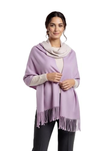 The Kashmir Emporium Womens Lightweight reversible Thick Soft Pashmina Scarfs Cashmere Shawls and Wraps (onion pink and beige)