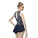 Kmeruoys Figure Skating Clothing for Girls Women Ice Skating Dress Competition Practice Dress (Color : Navy Blue, Size : 110CM)