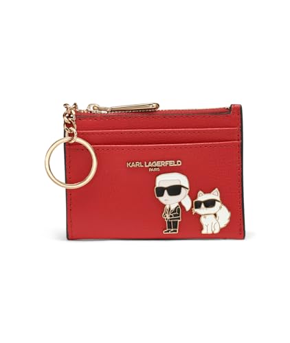 KARL LAGERFELD Paris Choupette SLG Zip Card Holder, Admiral Red, One Size