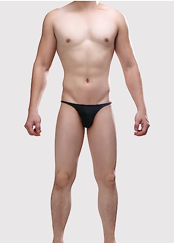 Men's Cotton Low Waist Bulge Pouch G-String Thongs Underwear Spaghetti Strap Thong Panties2
