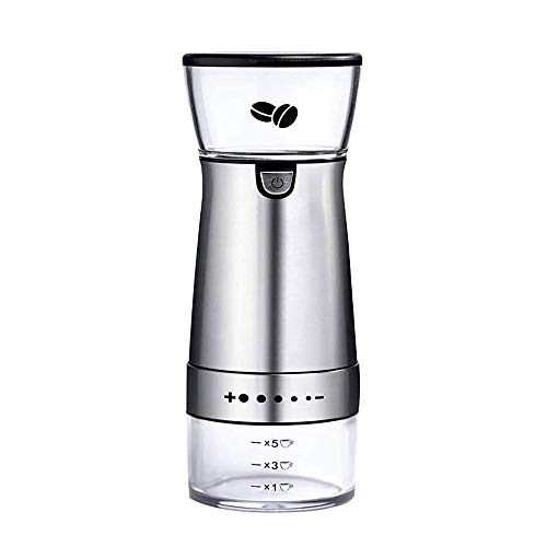 QIN Electric Coffee Grinder, Stainless Steel Coffee and Spice Grinder, Powerful for Most Efficient Grinding, USB Rechargeable, Small Coffee Grinder for Daily Life