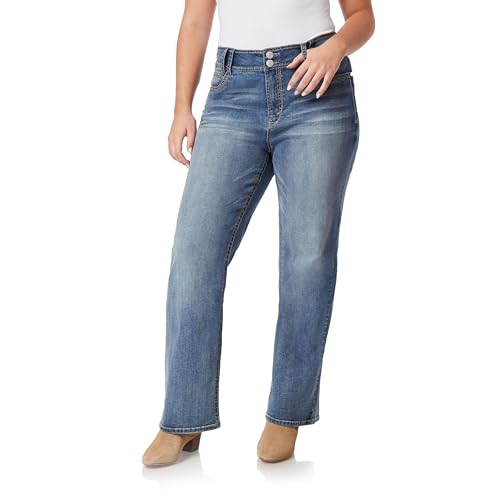 WallFlower Women's Size InstaStretch Luscious Curvy Bootcut Jeans, Galaxy, 20 Plus