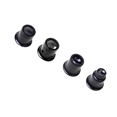 Uonlytech 4Pcs Optical Pocket Magnifier Magnifying Tools for Jewelry Watch Repair and Close Detail Inspection
