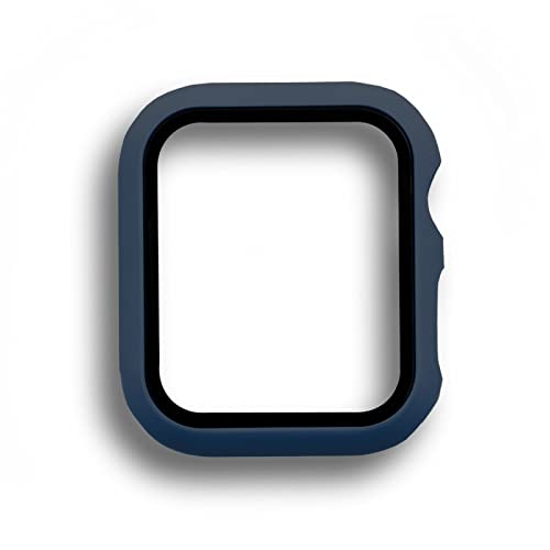 Easy speed Funda con Protector de Pantalla Templado Compatible con Apple Watch protección Completa,antiarañazos. (Azul Oscuro) Cover