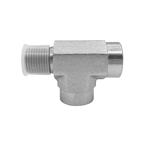 Image of (2-PACK) 5602-04-04-04 Hydraulic Adapter Fitting 1 /4 inch-18NPTF Male x 1 /4 inch-18NPTF Female x 1 /4 inch-18NPTF Female Street Tee Pipe Carbon Steel