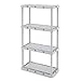 Gracious Living 4 Shelf Knect-A-Shelf Ventilated Light Duty Storage Unit Organizer System for Home, Garage, Basement, and Laundry, Gray