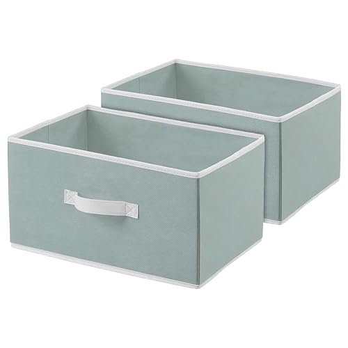 Image of Kuber Industries Foldable Boxes For Storage (Pack of 2) - Multipurpose Storage Organizer For Clothes | Wardrobe | Closet | Toys | Books | Home - Undergarment Organizer Basket With Handle (Light Grey)