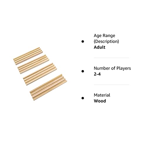 Yuanhe Wooden Domino Racks Set Of 4, Domino Trays Holders Organizer For Classic Board Games, Mexican Train Chicken Foot Cuban Dominoes Accessories, Domino Trays For Tiles Family Games #TOP5