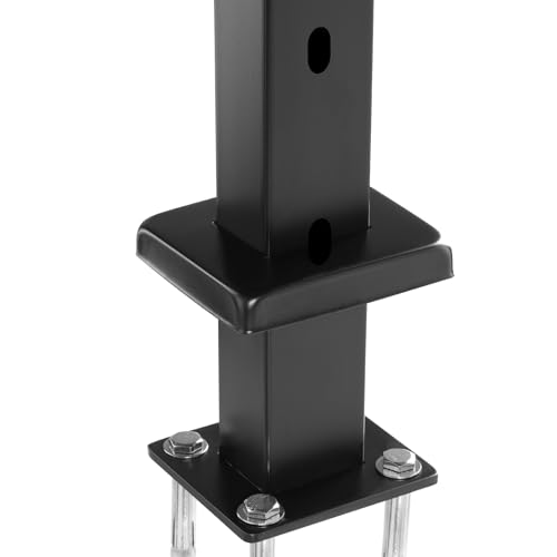 VEVOR Poteau Garde Corps, 1067x50,8x50,8 mm, Poteau Rampe d'Escalier à Câble, avec Trous Pré-percés 30°, Support Horizontal et Incurvé, pour Main Courante, Balustrades, Noir, 1JZLGZXHS106W3XAA001V0