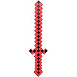Hunson Set of 1, Sounds & LED Light Up Pixel 8-Bit Toy Sword for Kids, Red, 24 Inches Long
