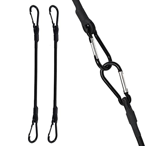 Image of SDTC Tech 36 Inch Latex Straps Strong Elastic Rope Locks Bungee Cord with Carabiner Hook onto Anchor Points of Luggage Rack /Cargo /Camping /RV /Hand Carts -2 Pack
